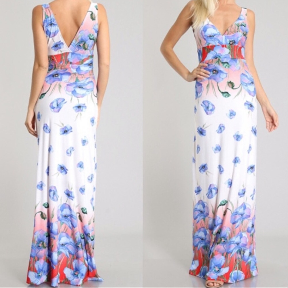 Gorgeous unique floral maxi dress